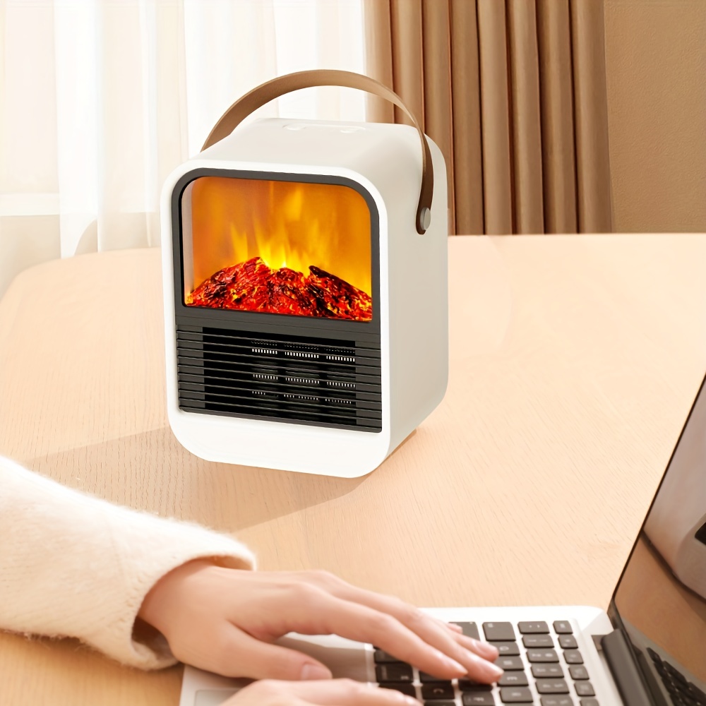 Safety Energy-saving Heater Mini Portable Room Office Desktop Electric Fan  Heater Air Warmer Black