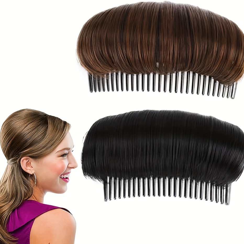 

2pcs Hair Bun Invisible Comb Wig Clip Styling Adding Women's Hair Volume Hair Pads Women's Simple Monochrome Hair Accessories