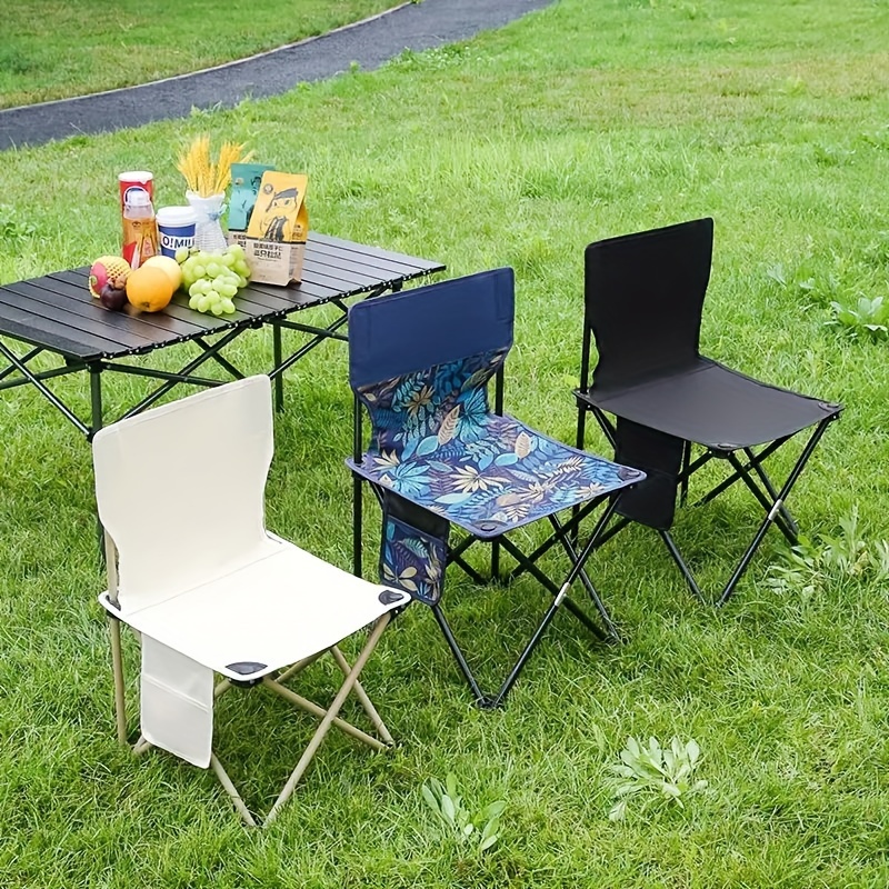 Juego de sillas de mesa plegables para acampar, mesa de acero, silla Oxford  Mat, mesa de picnic plegable ligera para senderismo, mochilero, terraza