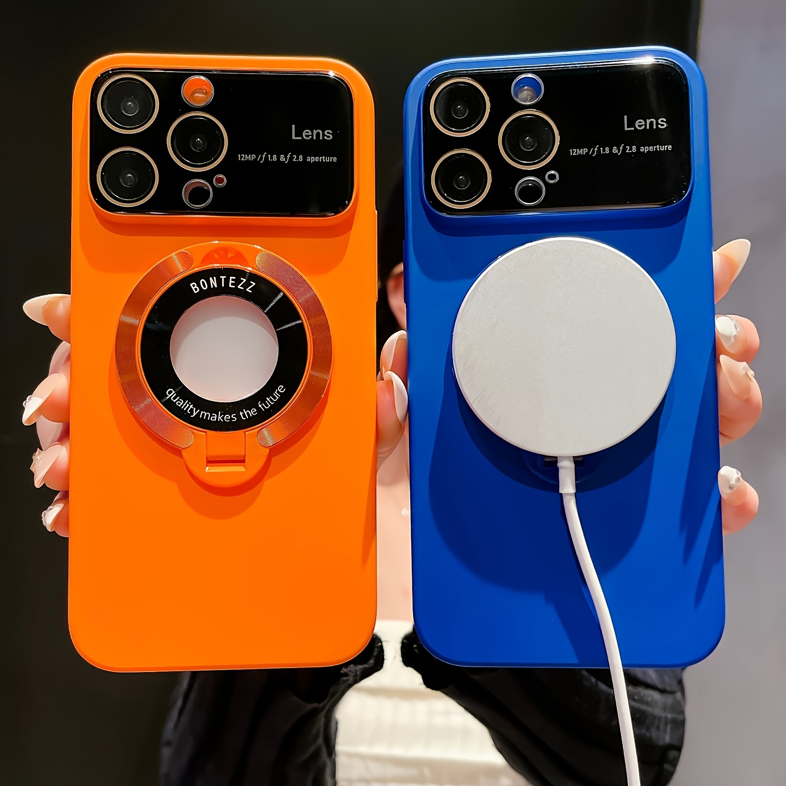 Funda azul para iPhone 13 Pro Max con protector de lente, suave y delgada  transparente para hombres y mujeres