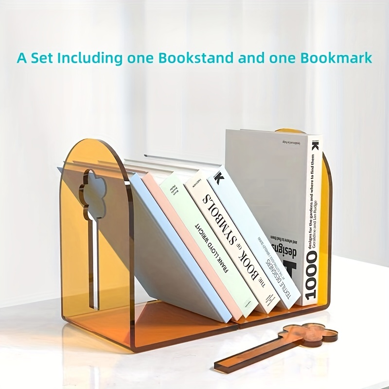 Transparent Acrylic Bookshelf Creative Book Stand Bookend - Temu