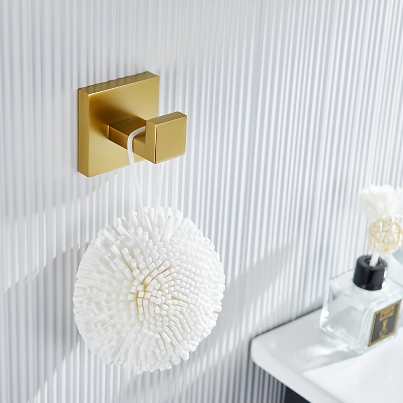 Toallero doble de pared dorado cepillado para baño