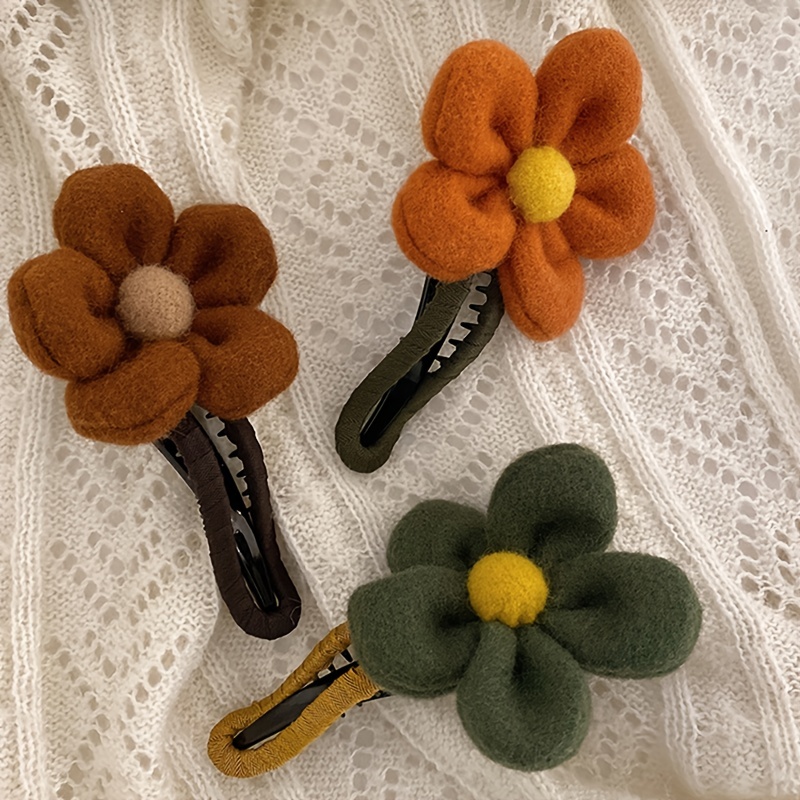 Satin flower on sale hair clips