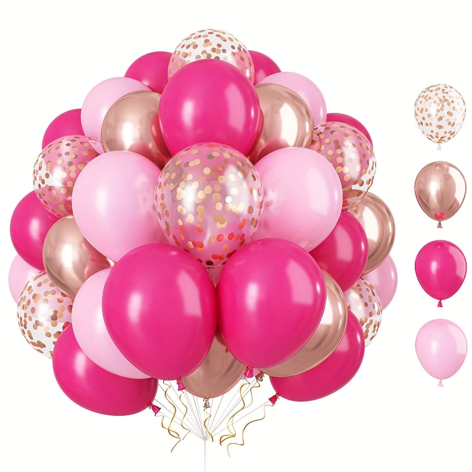 Ballons happy birthday fushia
