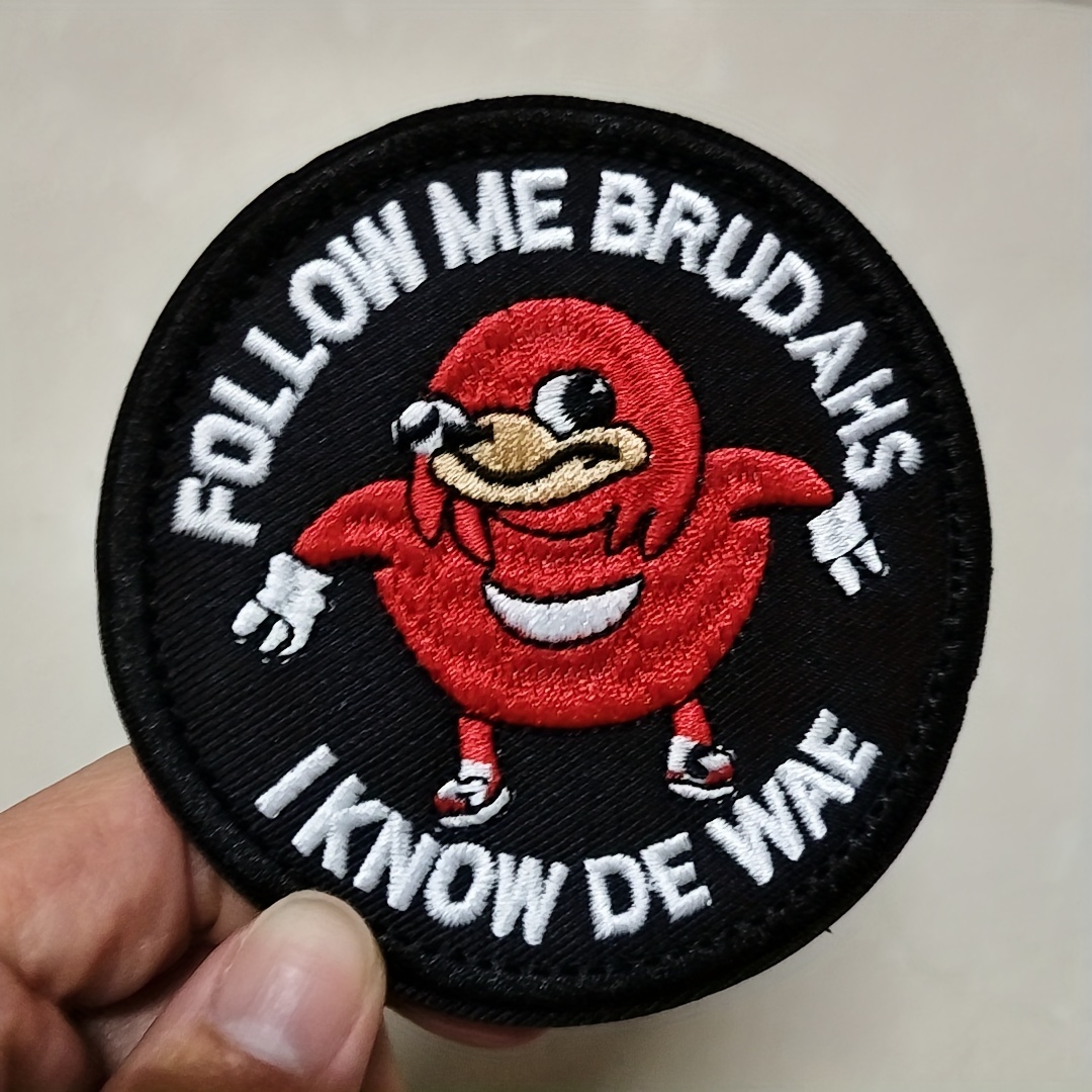 

1pc "tactical Patch Follow Me Brudahs I Know De Wae" Applique Fastener Hook And Loop Military Emblem Badge Patches For Outdoor Backpacks Caps Hats Vests Bags
