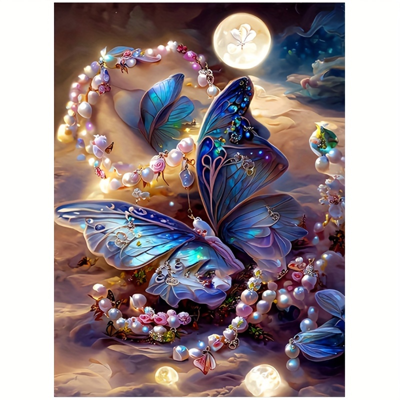 Diamond Painting Kits For Adults, 5d Diy Artificial Diamond Art Kits For  Beginners, Full Artificial Round Diamond Painting For Home Wall Decoration  Gift, Butterflies And Flowers - Temu