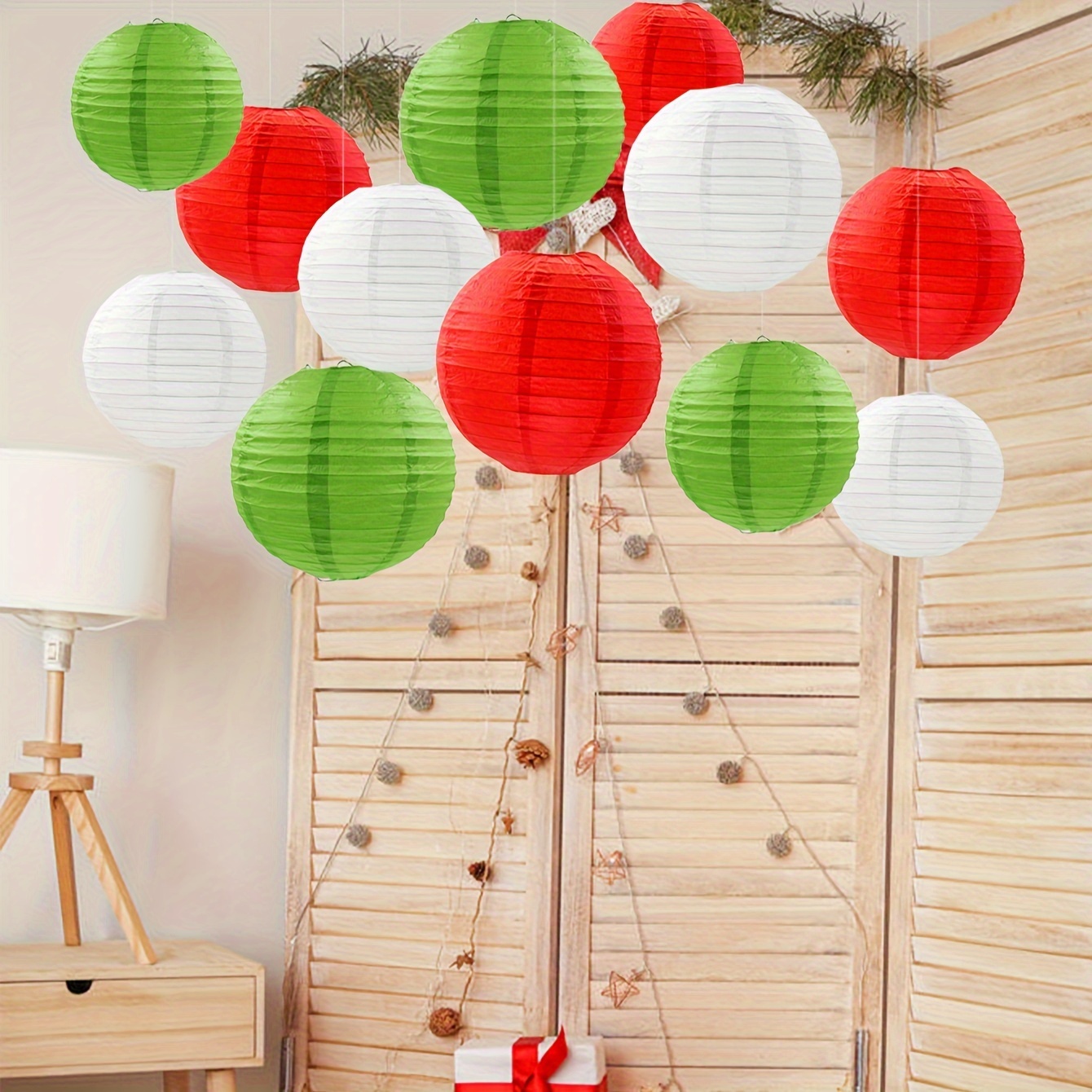 Red and deals green paper lanterns