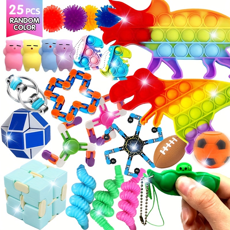 (4 Pack) Pop It Fidget Toys Pop Its Fidgets Stocking Stuffers for Kids  Fidget 