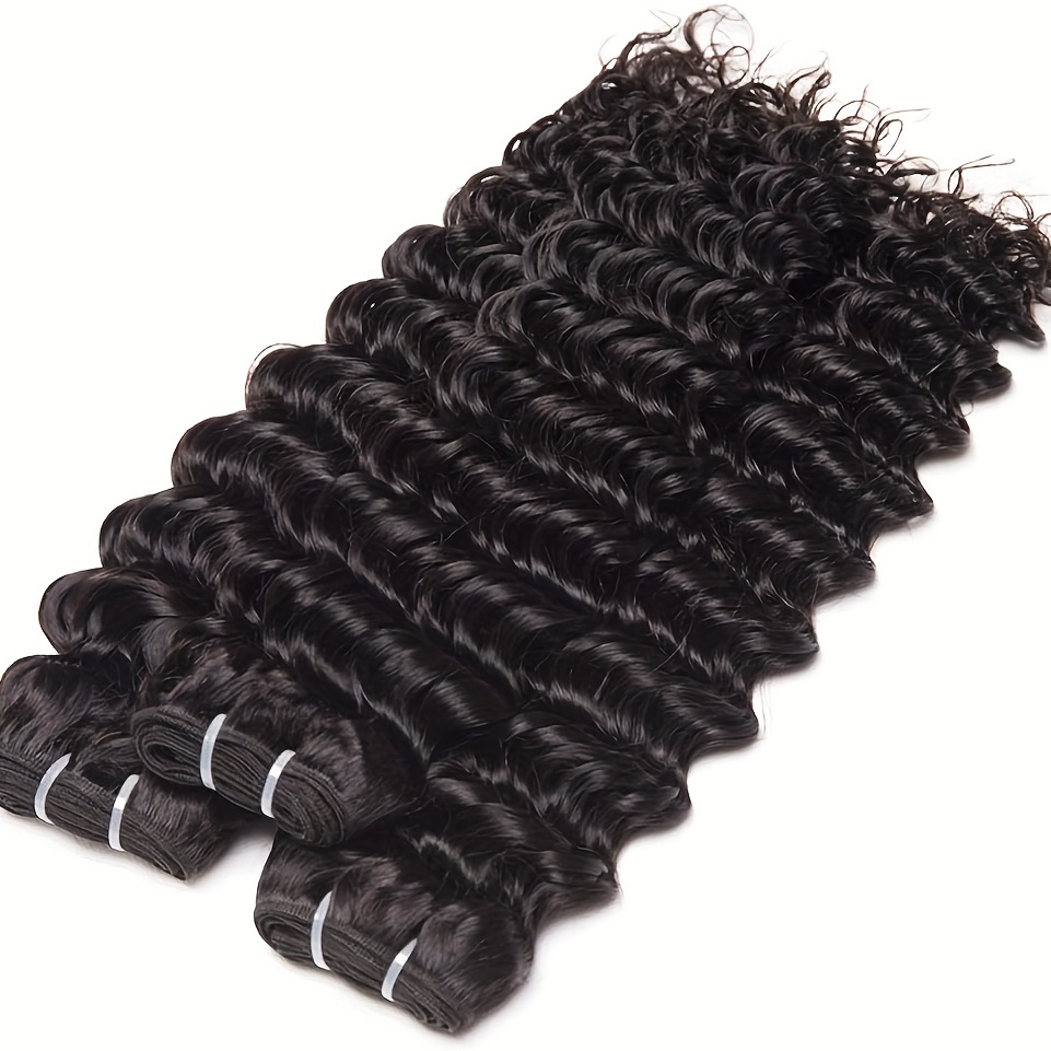 10a Deep Wave Bundles Human Hair 20 22 Brazilian Deep Wave - Temu