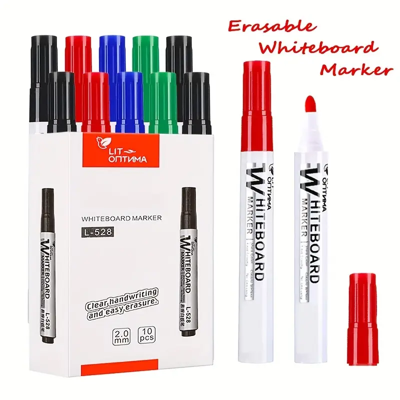 Erasable Whiteboard Marker Pen Black Blue Red Green Ink Crude Nib