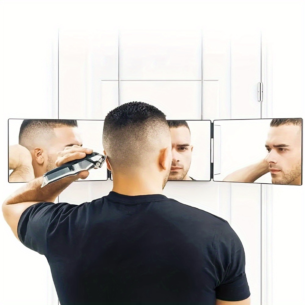 3-wege-spiegel Zum Selbsthaarschnitt Mit Haken, 360°-spiegel Zum Haarschnitt,  Tirfold-makeup-spiegel Mit Höhenverstellbarer Funktion Zum Rasieren, 24/7  Kundenservice