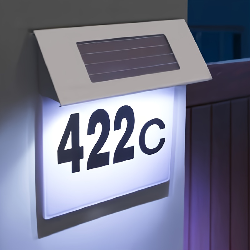 

1 Pack 4led Solar House Number Sign, Solar Powered Address Sign Led House Number Sign, Outdoor, Personalized Nameplate Lights For Homes, Gardens, Streets, Yards And Homes