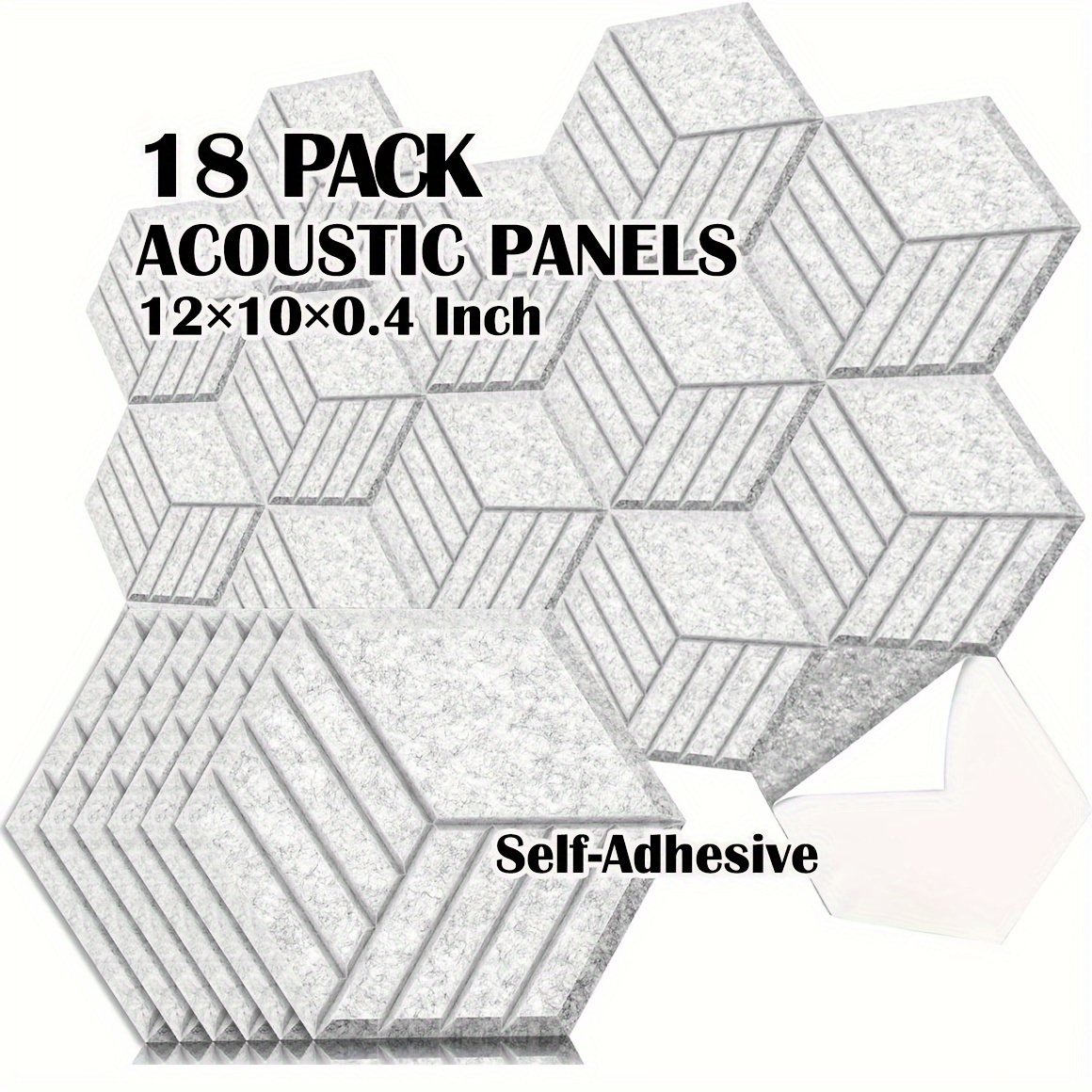 12 panneaux acoustiques hexagonaux Panneaux acoustiques inclinés Panneaux  de mousse acoustique, rembourrage acoustique, acoustique