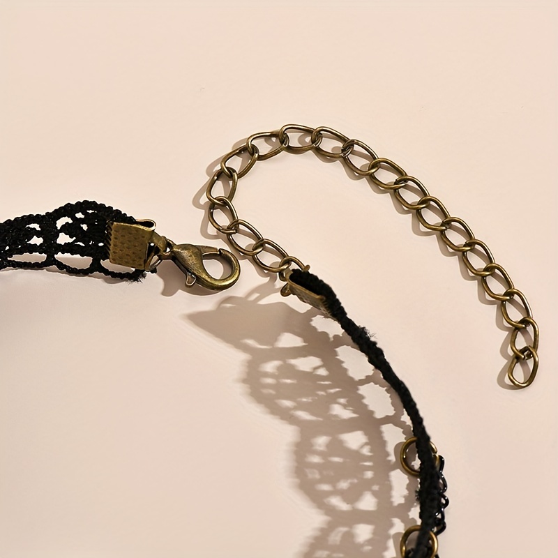 Gothic Multilayer Chain Lace Anklet for Halloween