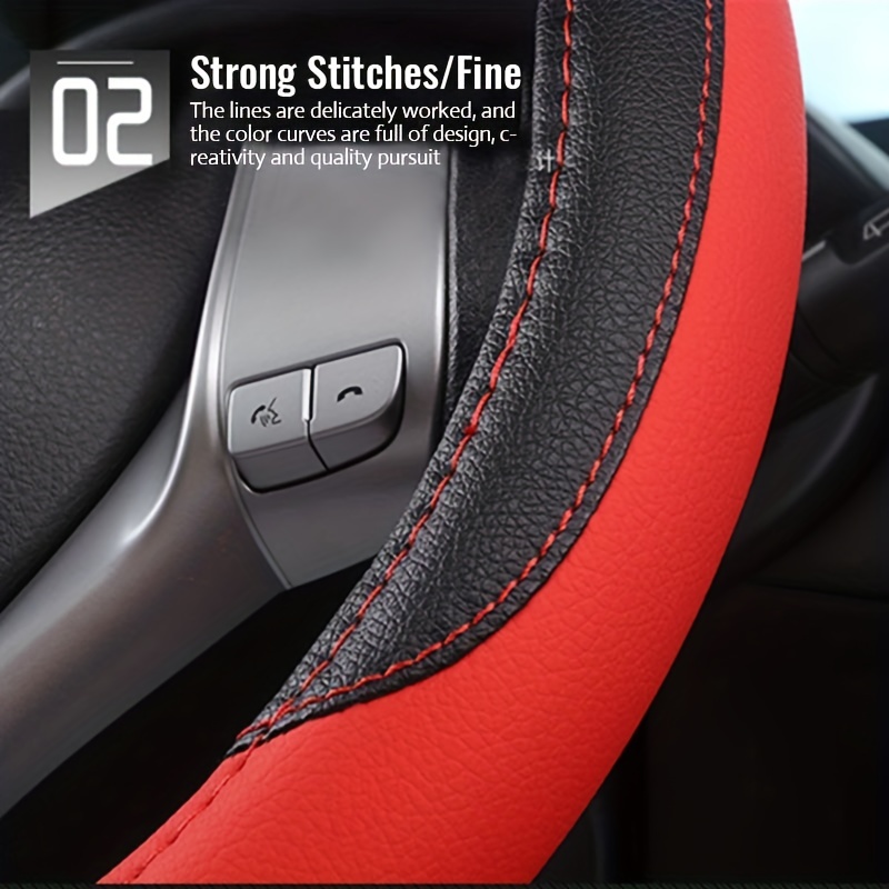Tan Steering Wheel Cover Universal Micro Fiber Leather Protector