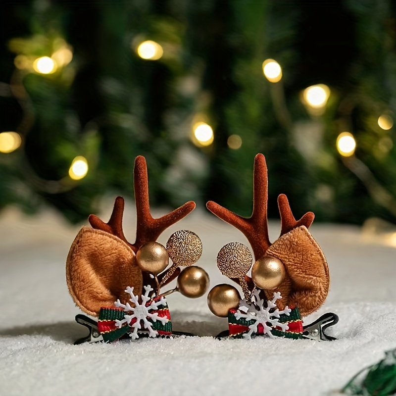 Christmas Hair Clip Cute Reindeer Antlers Hair Clips - Temu