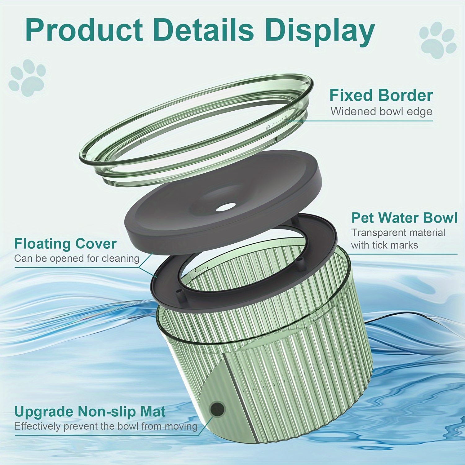 Dog Water Bowl Dog Bowl Slow Water Feeder No spill Pet - Temu New Zealand