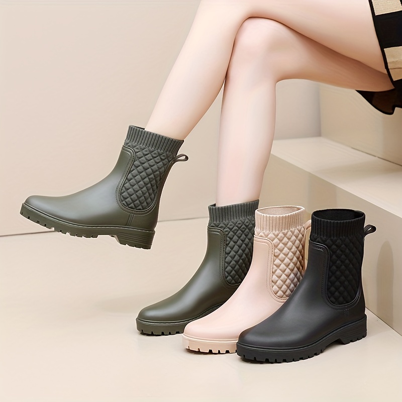 Womens Rain Boots Black - Temu