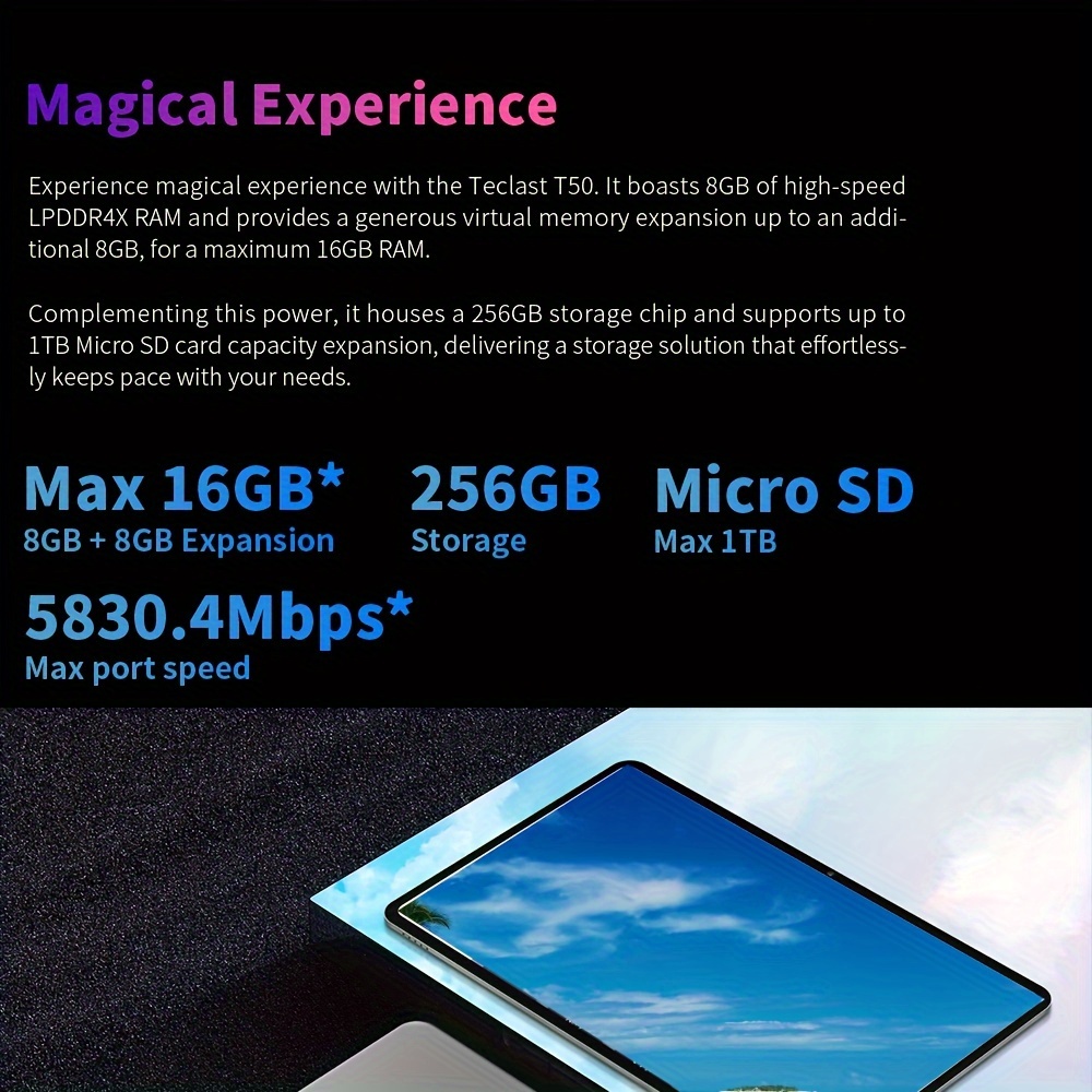 Teclast T50 Pro 11in 2K Tablet 8GB RAM 256GB ROM