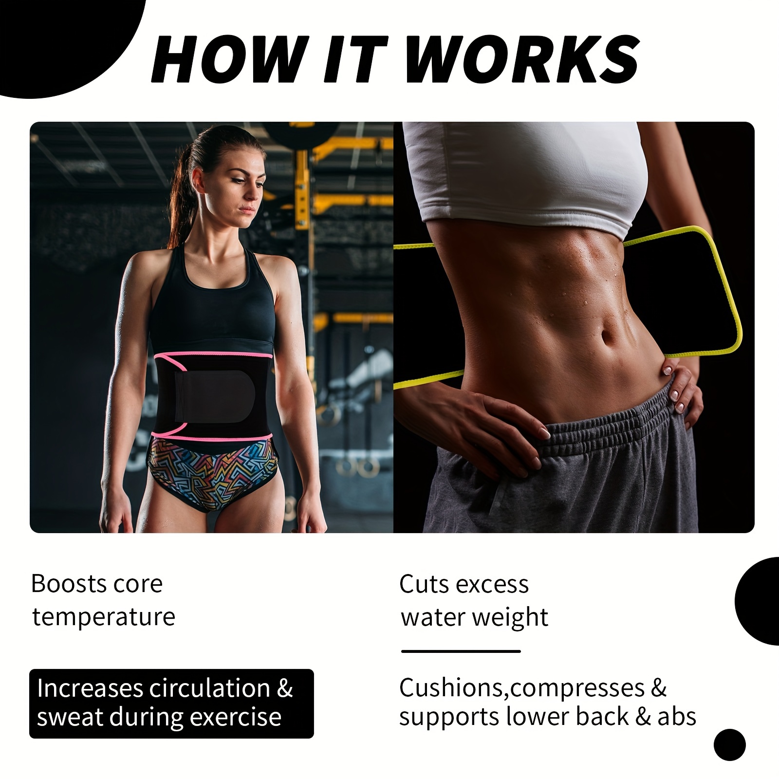 Sweat Waist Trimmer For Women, Waist Trainer Sweat Band For Fitness Running  Shaping