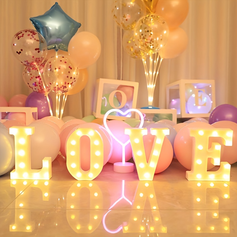 english led letter light, 1pc english led letter light holiday party atmosphere decoration light props indoor stage store outdoor birthday party decoration without battery details 4