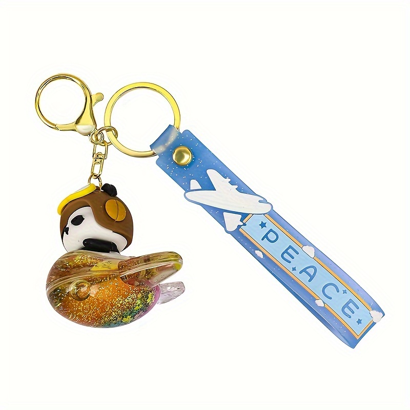 1pc Acrylic Cartoon Sakura Car Key Chain, Creative Quicksand Car