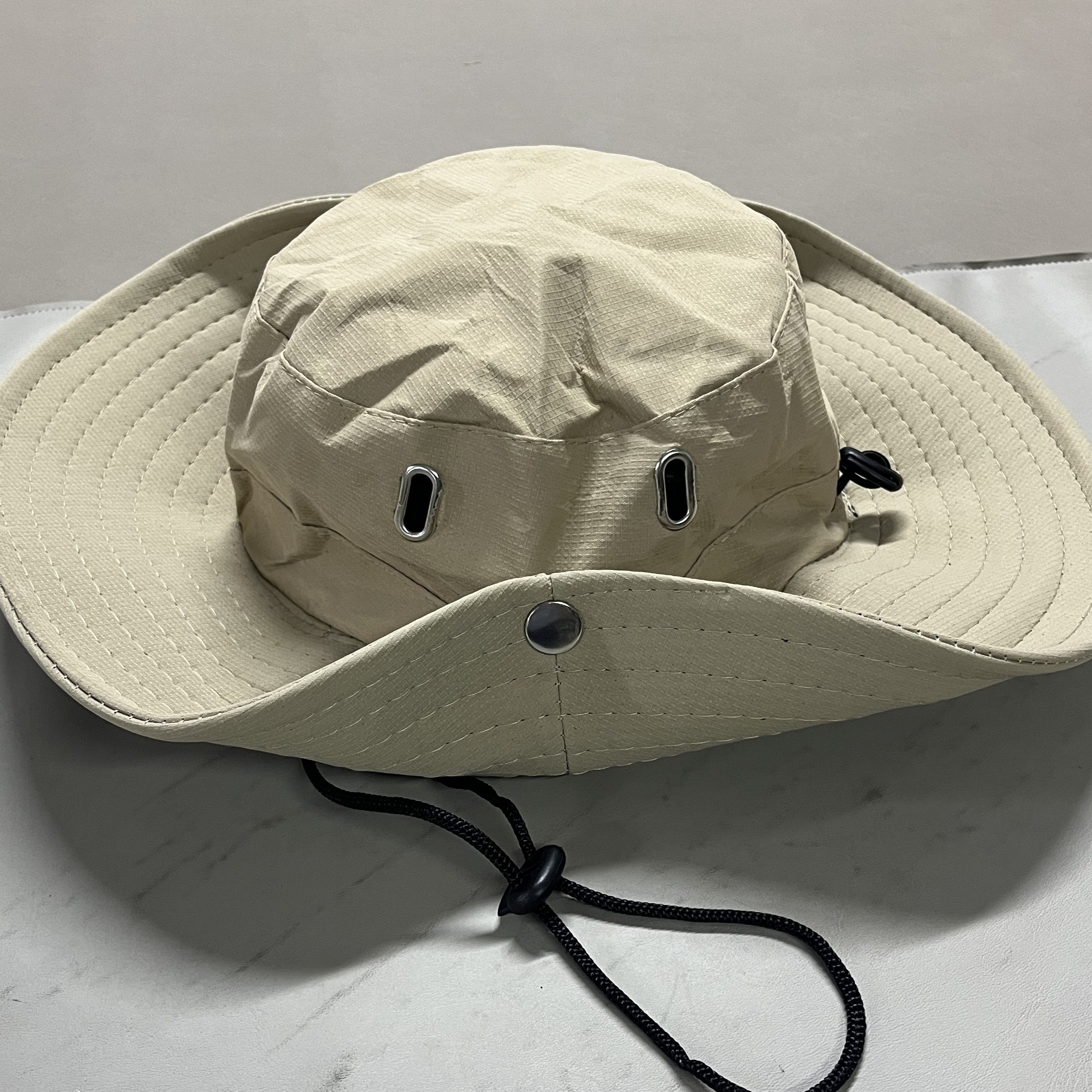 Sporty Boonie Hat, Wide Brim Breathable Sun Protection Fisherman Hat with Button and Rope for Fishing Hiking Cycling,Temu