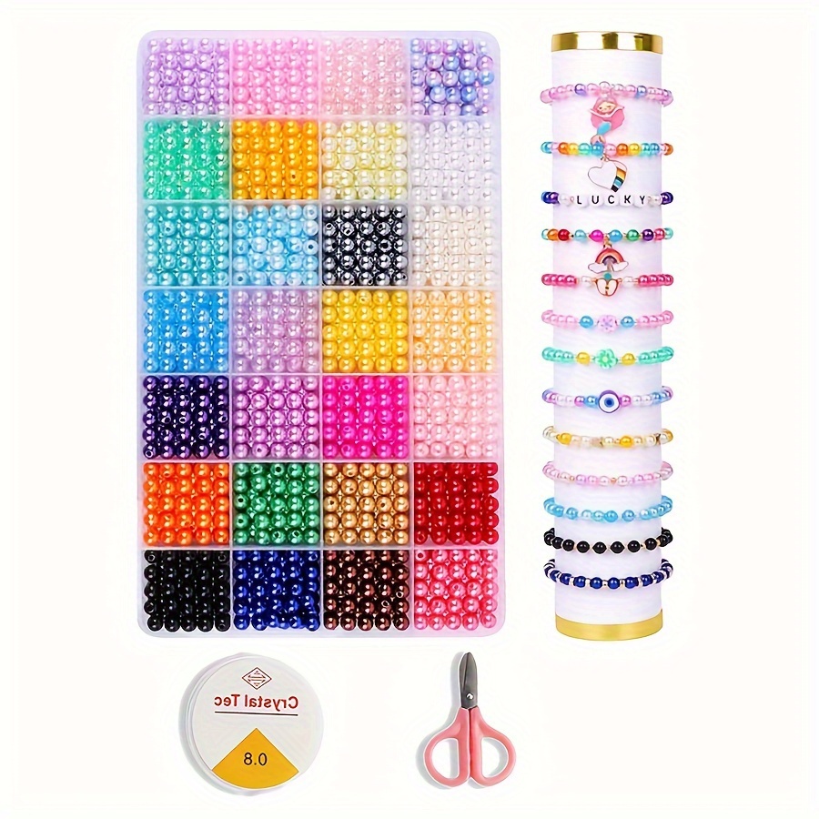Colorful Pony Beads Kit 15 Colors Macaron Color Series Box - Temu