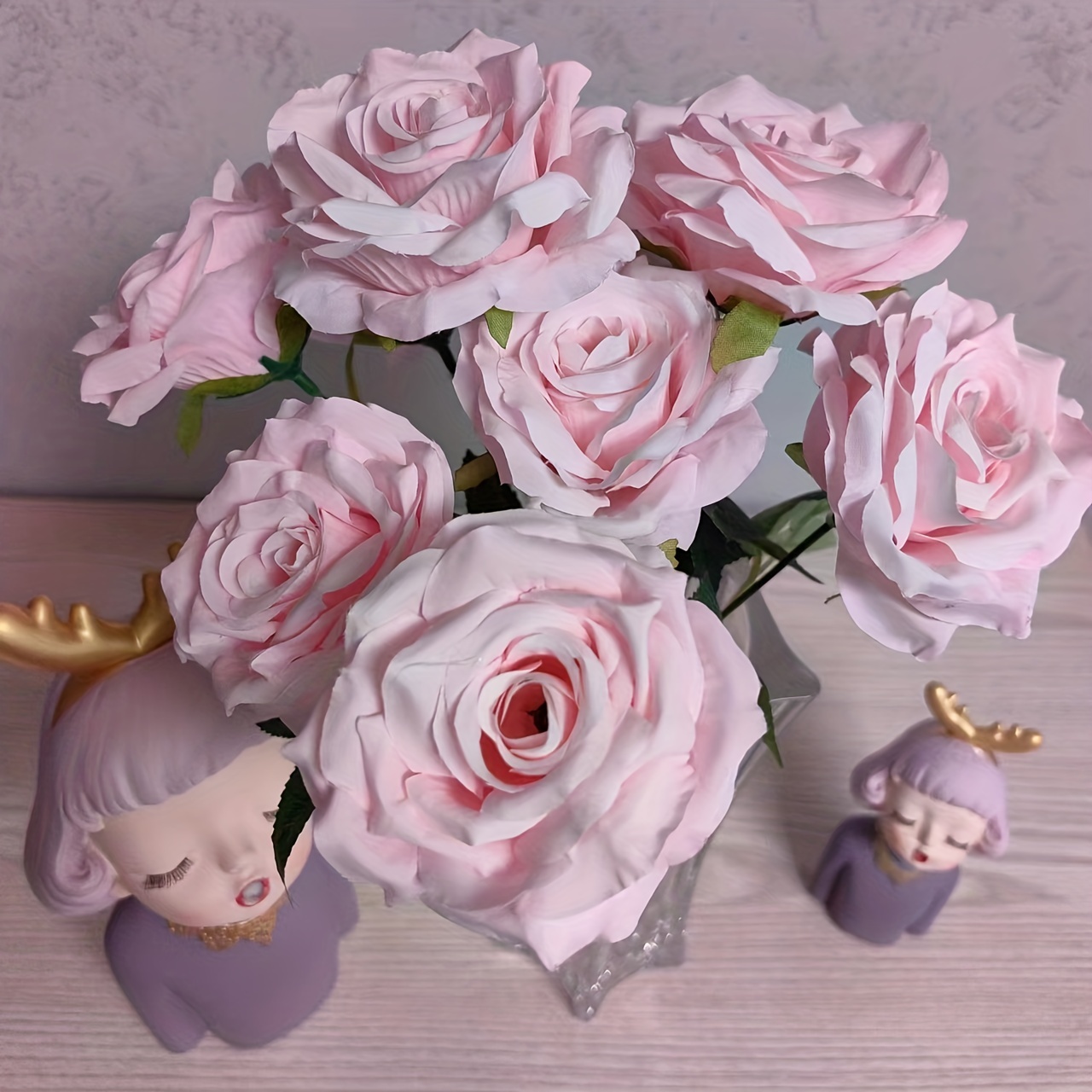 Mini Fake Rose Pe Rose Flower Heads Artificial Flowers Roses - Temu