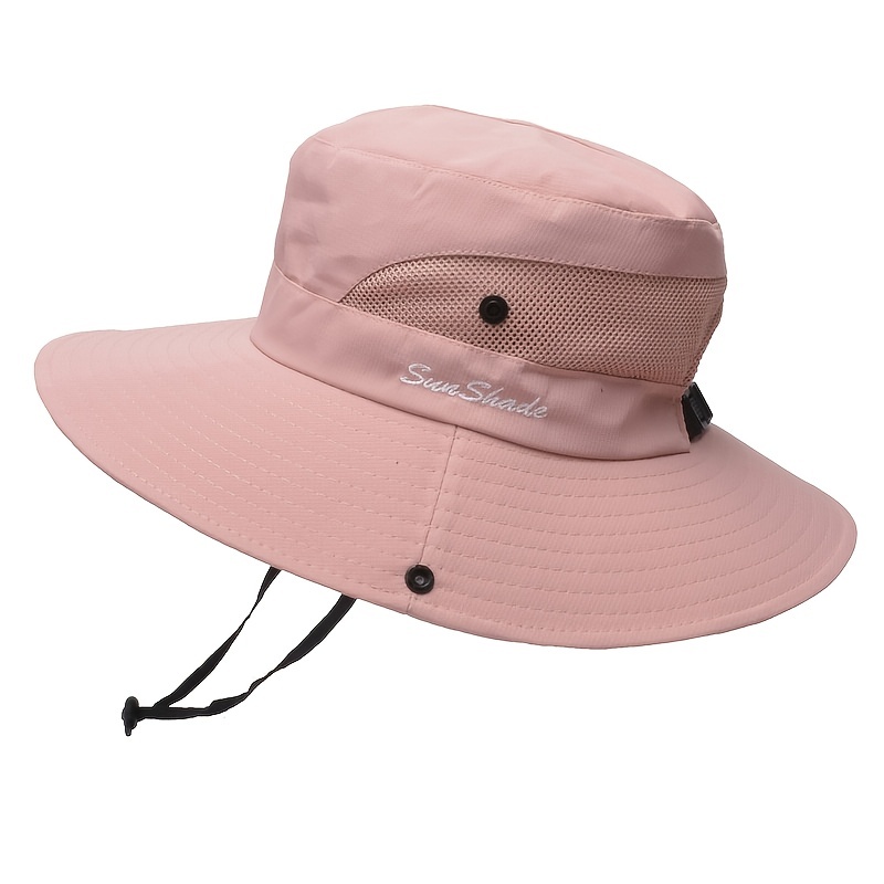 Sun Protection Wide Brim Bucket Hat Mesh Double layer - Temu Canada