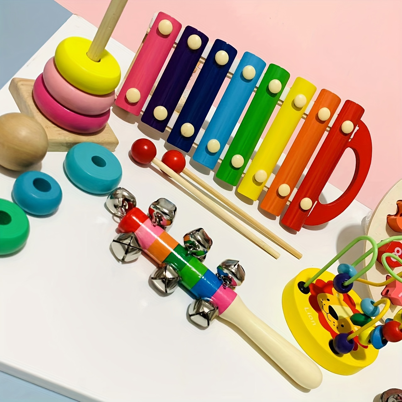 Sonajero Montessori, maracas de madera para niños pequeños, instrumento de  juguete sensorial hecho a mano para bebés, juguete de música natural y  moderno, juguete sonajero para niños -  México