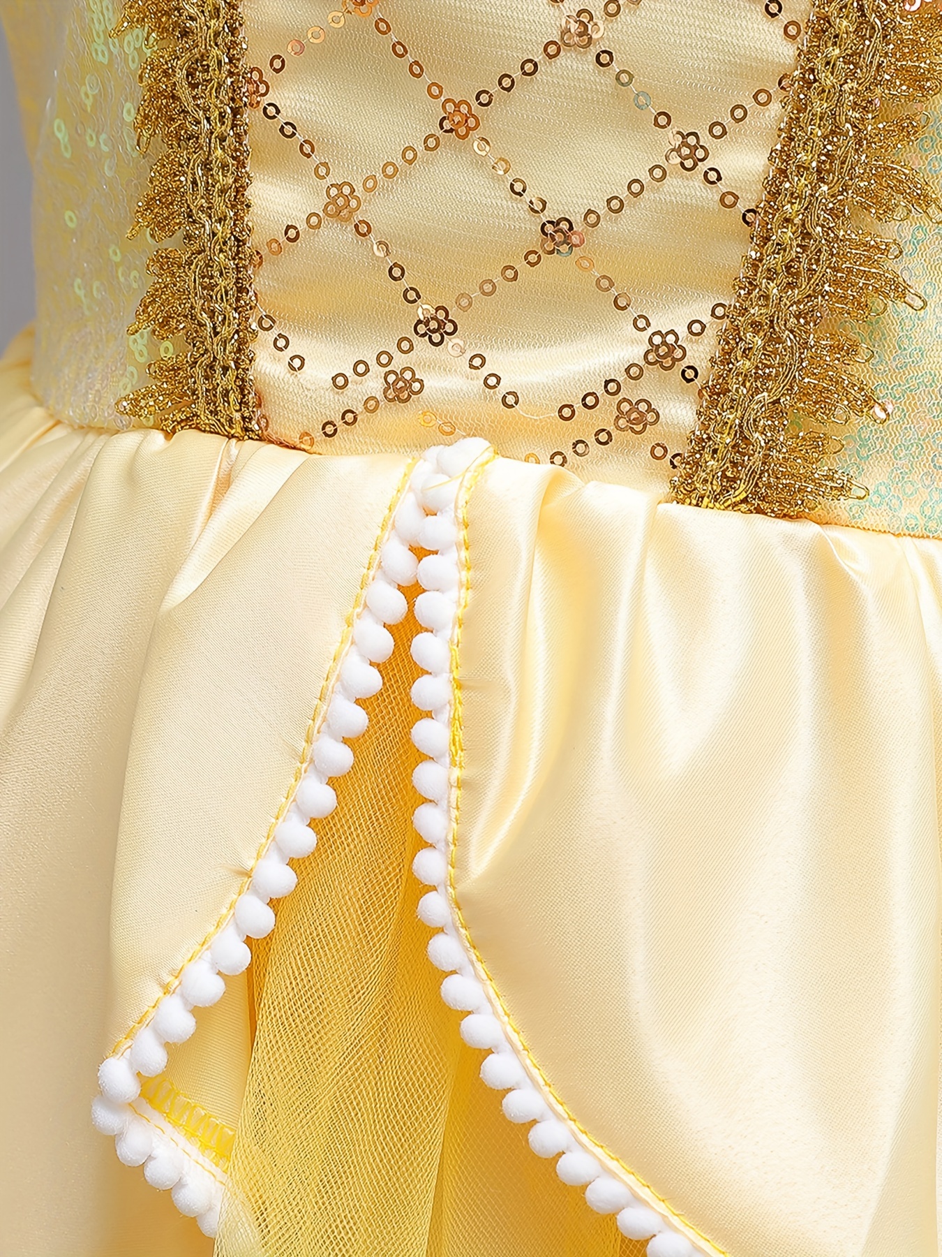 sequin decor flutter trim bow design princess tutu dress dreamy mesh dress for girls carnival party performance gift girls dress up