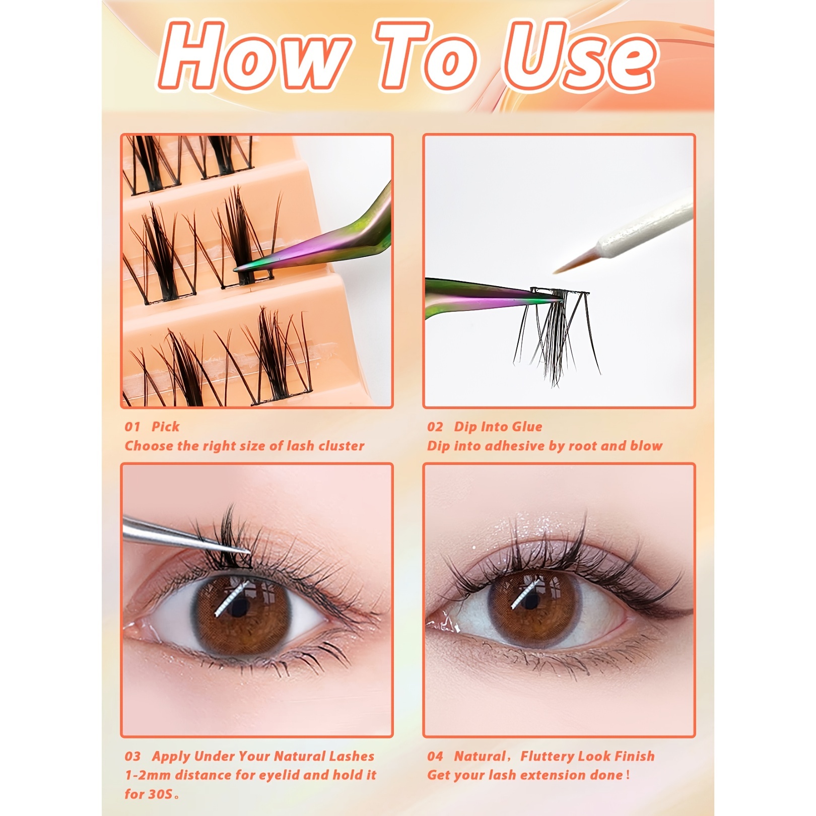 110pcs Clusters Eyelashes Natural Individual Lashes DIY All matched Curling