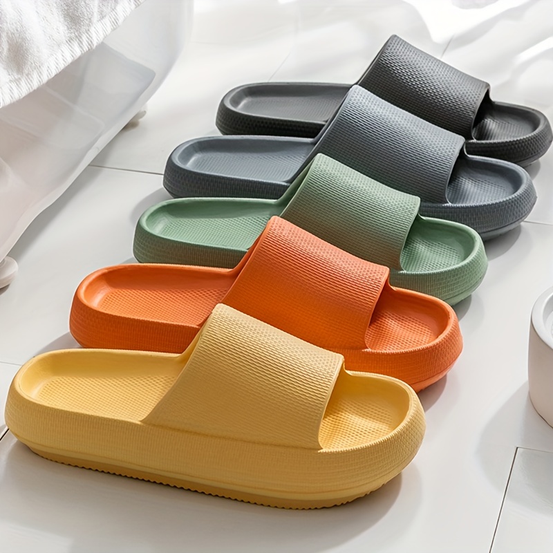 

Men's Pillow Slides, Casual Non Slip Eva Slippers, Open Toe Shoes For Indoor Outdoor Beach Shower, Spring And Summer