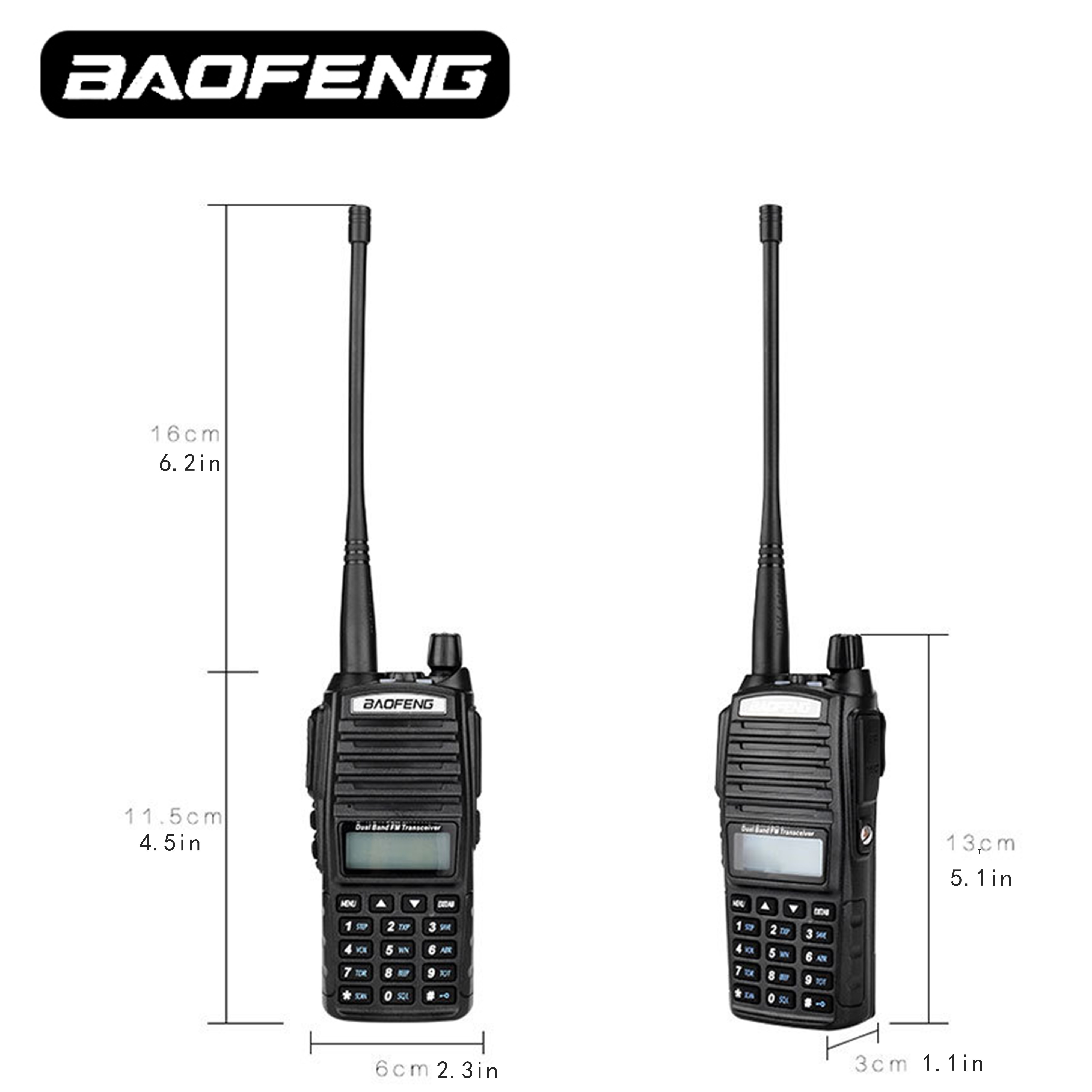 BaoFeng UV-82HP High Power Dual Band Radio: 136-174mhz (VHF) 400-520mhz (UHF) Amateur (Ham) Portable Two-Way - 2