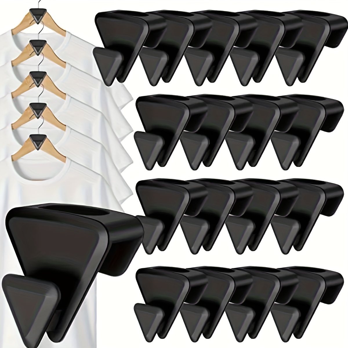 18pcs Triangle Shaped Hook Connectors For Stackable Hangers In