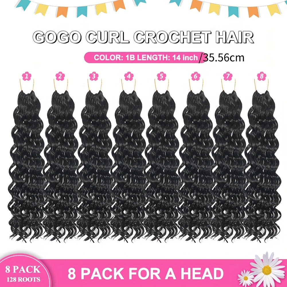 14 Inch 8 Packs Curly Crochet Hair Beach Curl Water Wave Crochet Hair Deep  Wave