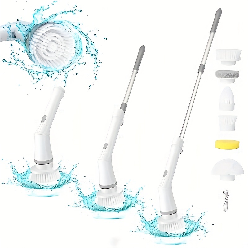 Electric Spin Scrubber With 2/5/6 Replaceable Brush Head - Temu