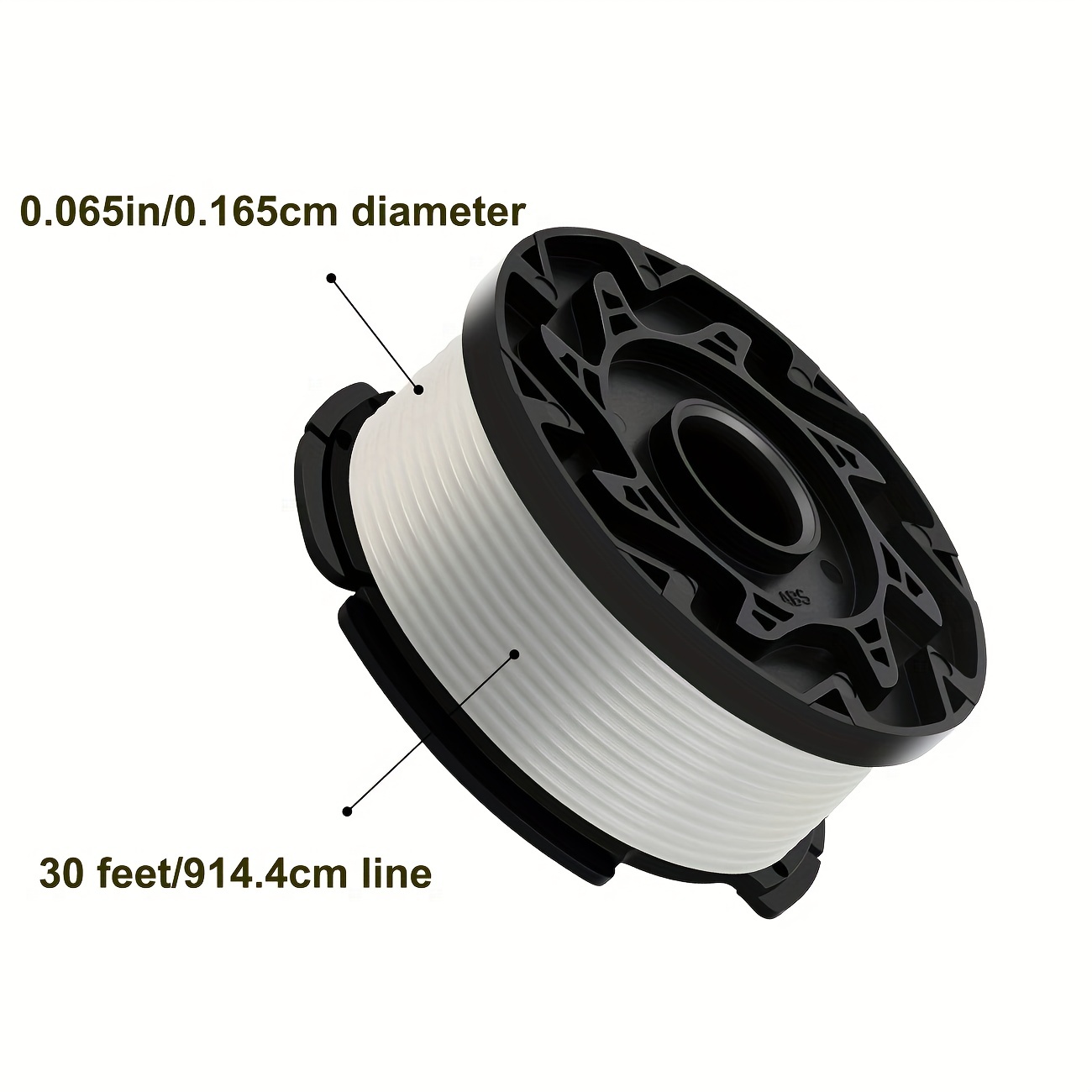 Replacement Spool For Black & Decker Af-100 Trimmer, 30 Ft 0.065 Autofeed  Weeding Eater With Rc-100-p Spool Cap