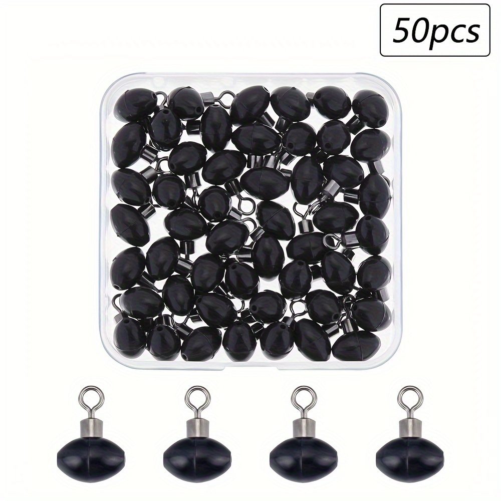 100pcs Fishing Line Sinker Slides Small Plastic Head Space Beans Fishing  Weight Slip Clips Fishing Swivels