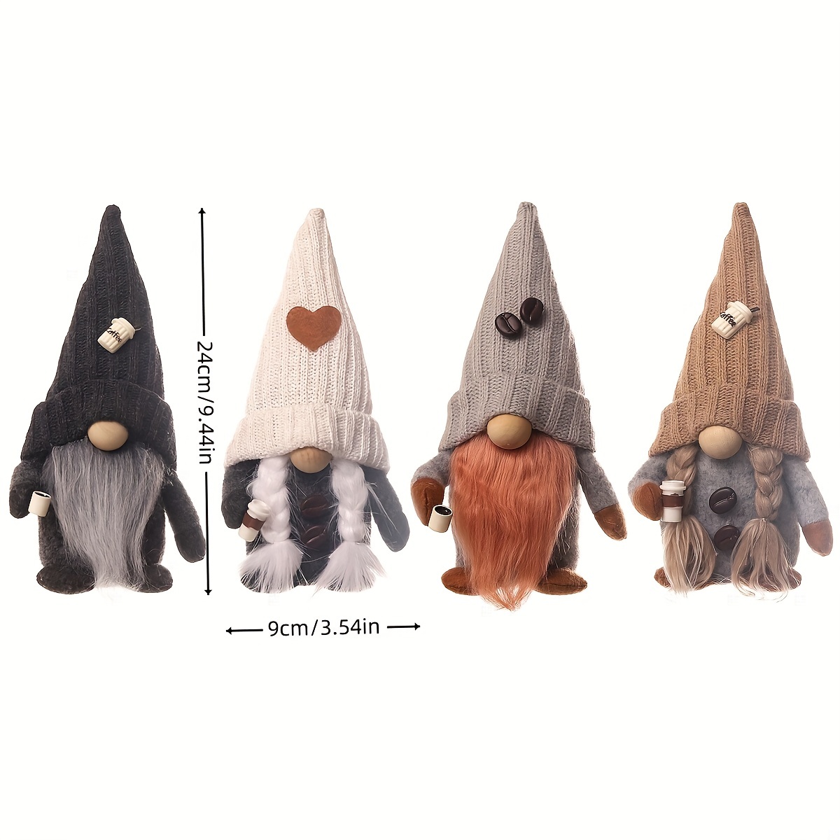 2 Pack Coffee Gnomes Coffee Bar Decor Accessories Christmas Swedish Tomte  Gnomes Resin Gnome Figurines Tiered Tray Collectible Tabletop Kitchen