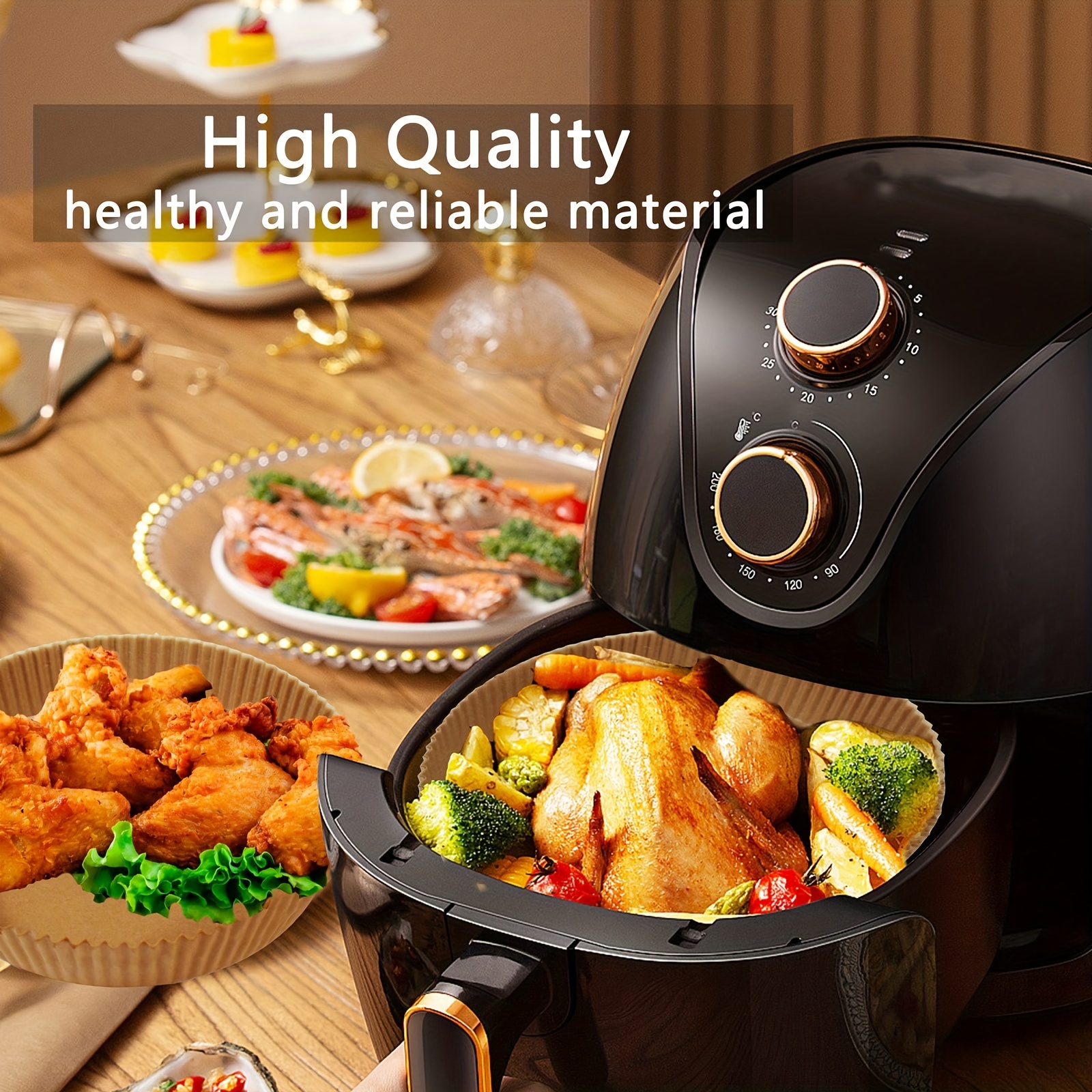 Air Fryer Liners, Air Fryer Disposable Paper Liner, Anti-sticking
