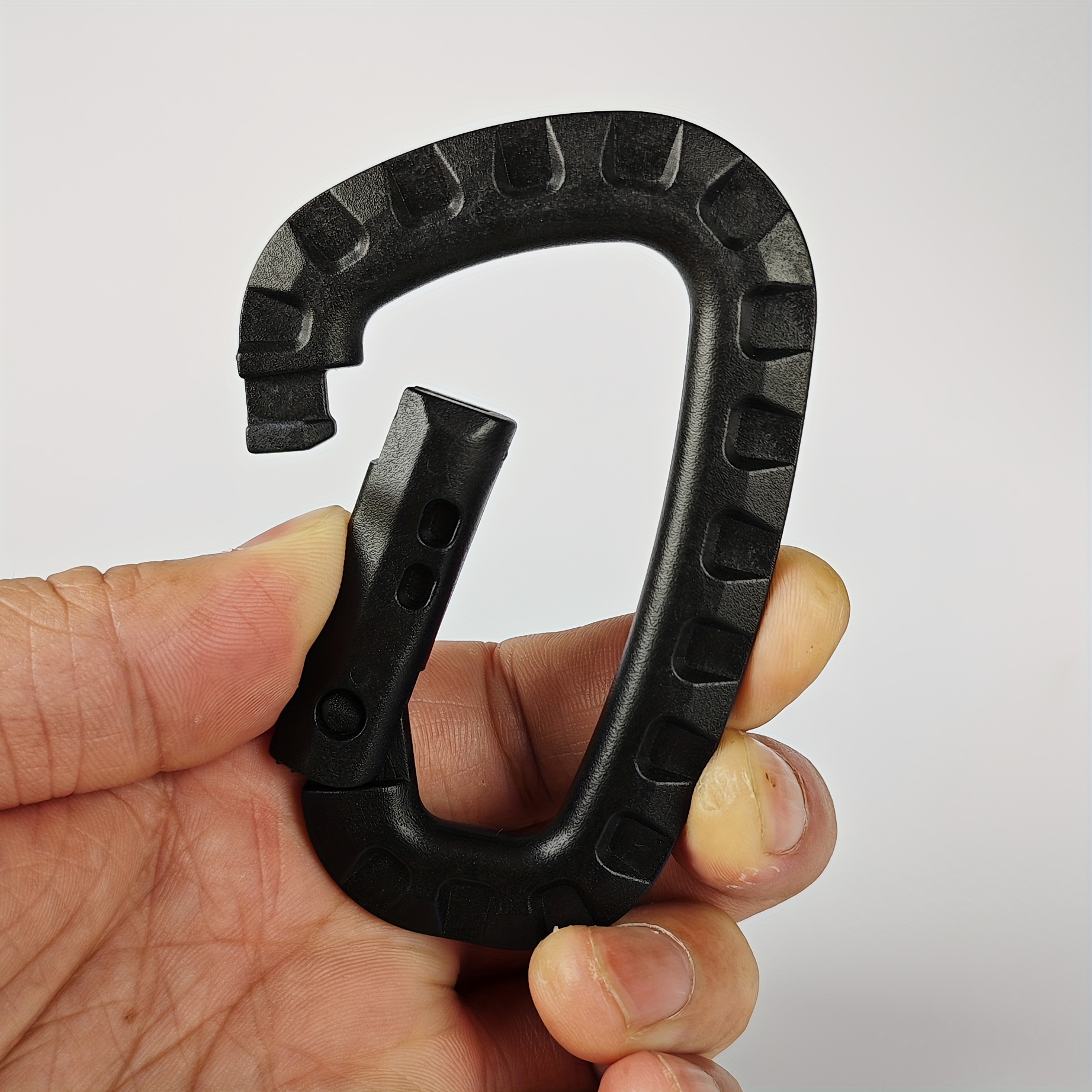 JCPLYNN Llavero táctico con mosquetón – Paquete de 15 mosquetones de  polímero duro ligero con cierre de anillo en D