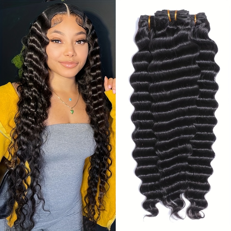 3 Bundles Natural Wave Brazilian Human Hair Weave Bundles - Temu