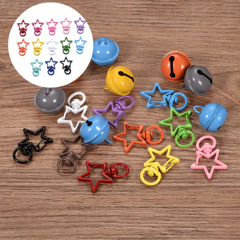 

12pcs Star Colored Lobster Keychain Buckle, Big Star Lobster Keychain Hook Pentacle Keychain Diy Jewelry Making Keychain Accessories