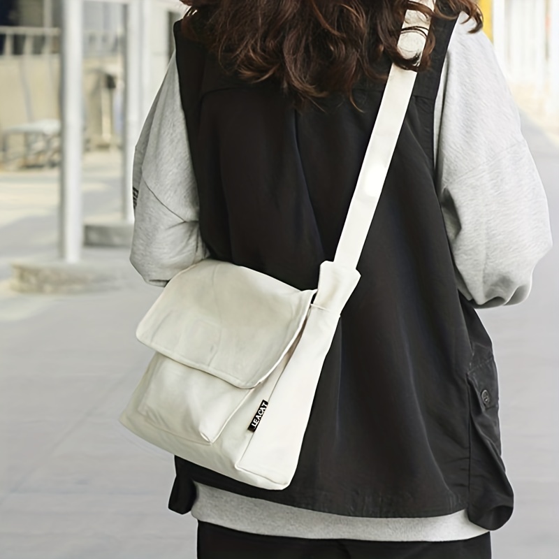Casual Canvas Shoulder Hobo Bag, Letter Pattern Crossbody Bag, All-match  Retro Messenger Bag - Temu