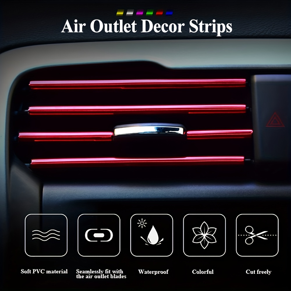 10pcs Car Air Outlet Decorative Strip U Shaped Decorative Strip Upgrade Car  Interior Color Styling Accessories - Automotive - Temu Australia
