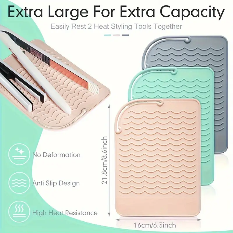 Hot Styling Tool Mat Heat Resistant Silicone Mat For Hair - Temu