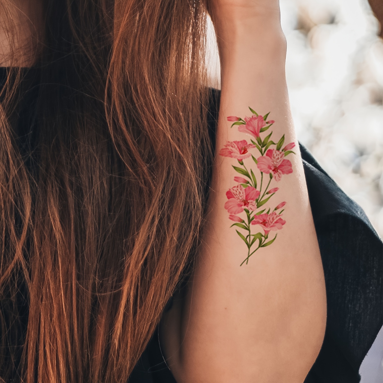 Waterproof Flower Tattoo Sticker Women Lasts 2 5 Days Temu