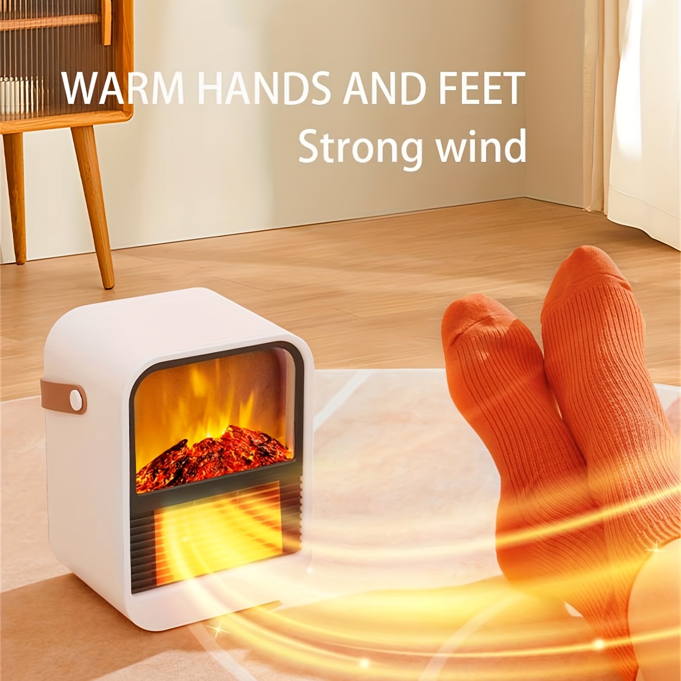 Electric Desktop Heater, Small Heater With Heating And Fan Modes, Space  Heater Fireplace With Realistic Flame u0026 Fire Crackling Sound, Portable  Fireplace Heater For Home Office Christmas Decoration - Temu